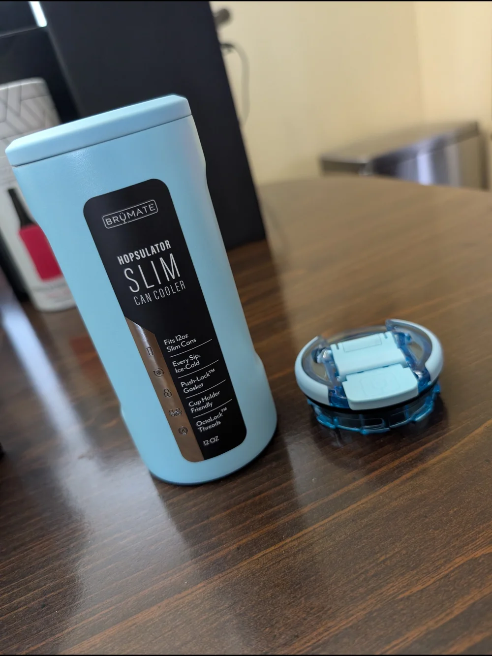 Hopsulator Slim Can Cooler with Lid In Glacier - Picture 1 of 3